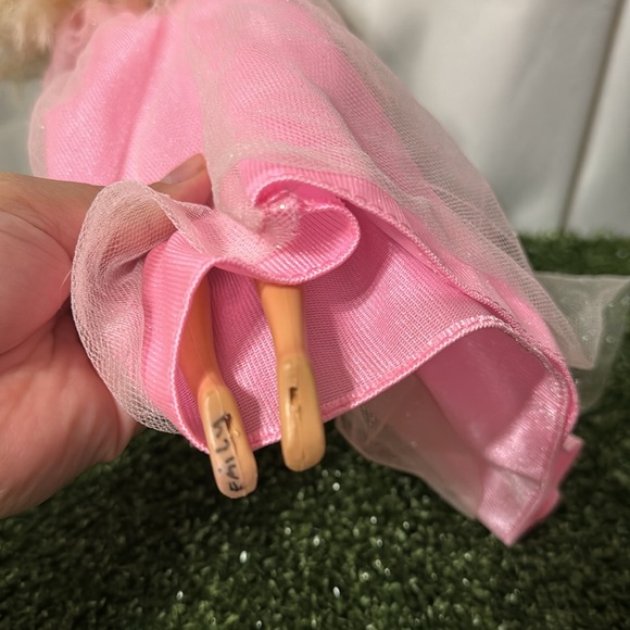 OLD VINTAGE 1966 ORIGINAL BARBIE DOLL TOY PINK DRESS WITH BUTTERFLIES - Picture 3 of 5